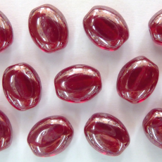 Conta de Vidro Preciosa® Ornela Beetle Vermelho Lustroso Fosco Lustroso (9814) 8x6mm