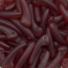 Conta de Vidro Preciosa® Ornela Folha Dentinho Vermelho Transparente T Mat (90090) 18mm