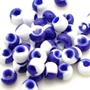 Micanga Preciosa Ornela Azul Branco Rajado Harlequin 03730 20 aprox. 6,1mm