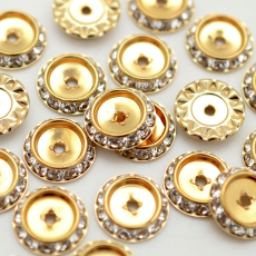 Strass Rondela Preciosa Dourado 14mm