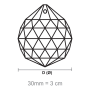 Bola Pingente K9 LDI Cristais art. 72 Cristal Honey 30mm