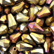 Cristal Gota Preciosa® Ornela Dourado Mesclado (2395) 10x7mm