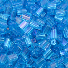 Canutilho Chiclete Preciosa Ornela Azul Turquesa Transparente Aurora Boreal 61150 5x3mm