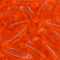 Conta de Vidro Preciosa® Ornela Folha Dentinho Laranja Transparente (90030) 18mm