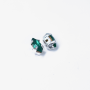 Strass Navete Engrampado para costura Preciosa Emerald Prateado 6x3mm