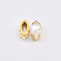 Strass Navete Engrampado Supreme para costura Cristal Dourado 15x7mm