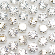Strass Engrampado Supreme para costura Cristal Prateado SS30 = 6,4mm