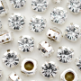 Strass Engrampado Supreme para costura Cristal Prateado SS30  6,4mm