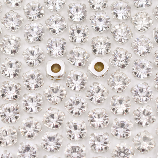 Strass Engrampado Supreme para costura Cristal Prateado SS34  7mm