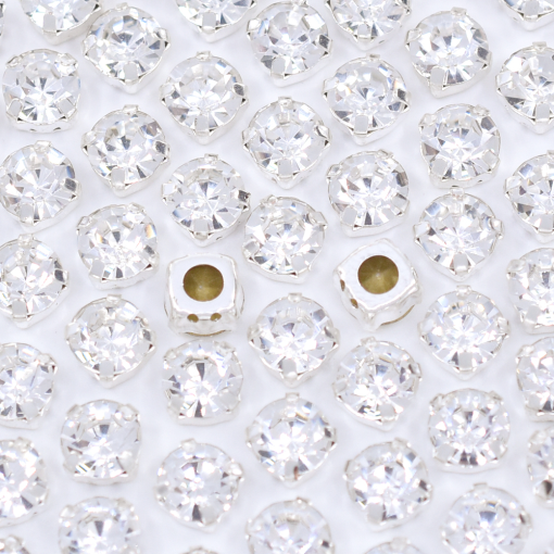 Strass Engrampado Supreme para costura Cristal Prateado SS38  8mm