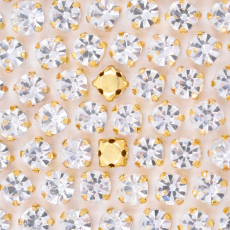 Strass Engrampado Supreme para costura Cristal Dourado SS20  4,6mm