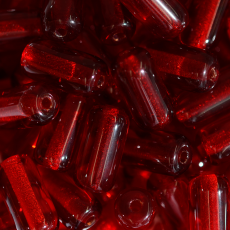 Conta de Vidro Artesanal Preciosa Ornela Firma Vermelho Transparente 90080 24X13mm