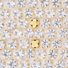 Strass Engrampado Supreme para costura Cristal Dourado SS20  4,6mm