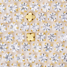 Strass Engrampado Supreme para costura Cristal Dourado SS38  8mm