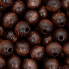 Conta de Madeira Preciosa® Ornela Bolinha Imbuia envernizada 10mm