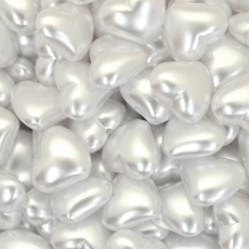 Pérola de Plástico ABS Coração LDI Branca 12x14mm