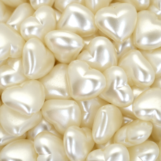 Pérola de Plástico ABS Coração LDI Creme 12x14mm