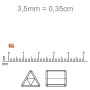 Vidrilho Triangular Preciosa Ornela Prata Transparente 78102 3,5mm