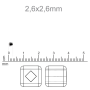 Vidrilho Quadrado Preciosa Ornela Prata Transparente 78102 2,6x2,6mm