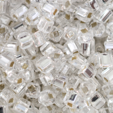 Vidrilho Quadrado Preciosa® Ornela Prata Transparente (78102) 3,4x3,4mm