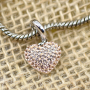 Berloque Swarovski Charm Becharmed Pingente Coracao Light Peach 14mm