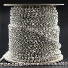 Corrente de Strass Níquel Preciosa® Cristal SS16 = 3,8mm