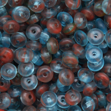 Conta de Vidro Preciosa® Ornela Disco Mesclado Safira Vermelho Transparente (3090) 4mm