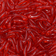 Conta de Vidro Preciosa Ornela Folha Dentinho Vermelho Claro Transparente T 90060 18mm