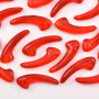 Conta de Vidro Preciosa Ornela Folha Dentinho Vermelho Claro Transparente T 90060 18mm