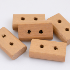 Conta de Madeira LDI Cristais Domino Palha 24x14x7mm