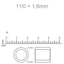 Micanga Delica Miyuki Colorido Transparente T Lustroso AB DB MIX43 110  1,6mm