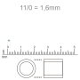 Micanga Delica Miyuki Cinza Transparente DB613 110  1,6mm