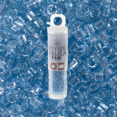 Miçanga Delica Miyuki Azul Transparente T Lustroso (DB113) 11/0 = 1,6mm