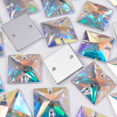 Quadrado para costura Preciosa® art. 438 73 303 Cristal Aurora Boreal 22mm