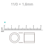Micanga Delica Miyuki Cor da Terra Transparente T AB DB MIX07 110  1,6mm