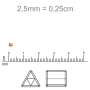 Vidrilho Triangular Preciosa Ornela Cristal Transparente T 00050 2,5mm