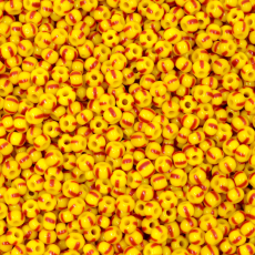 Micanga Preciosa Ornela Amarelo 4 Tiras Vermelho Rajado Fosco 83970 90 aprox. 2,6mm