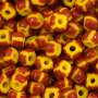 Micanga Preciosa Ornela Amarelo 8 Tiras Bordo e 4 Laranja Fosco 83190 50 aprox. 4,6mm