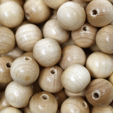 Conta de Madeira Preciosa® Ornela Bolinha Marfim 14mm