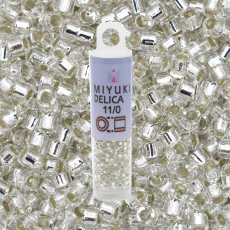 Micanga Delica Miyuki Prata Transparente DB41 110  1,6mm