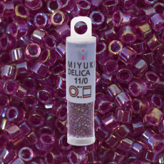 Miçanga Delica Miyuki Fancy Lined Magenta Transparente T Lustroso (DB2389) 11/0 = 1,6mm