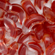 Conta de Vidro Preciosa® Ornela Meia Lua Cristal Vermelho Mesclado (97008) 15mm