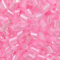 Canutilho Cut Pipes Preciosa® Ornela Cristal e Rosa Lined (38173) 3mm