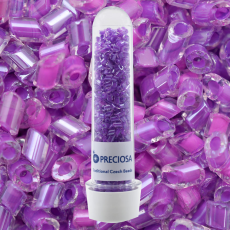 Canutilho Cut Pipes Preciosa® Ornela Cristal e Lilás Lined (38828) 3,5mm