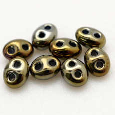 Miçanga Twin Preciosa® Ornela Bronze Metálico (59115) 2,5X5mm