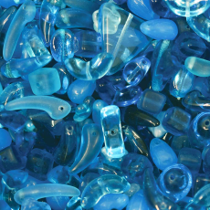 Conta de Vidro Preciosa Ornela Mix de Murano Azul Brunei Tamanhos Diversos