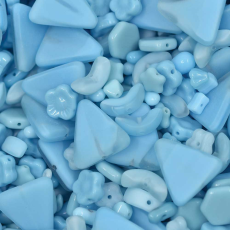 Conta de Vidro Preciosa Ornela Mix de Murano Azul Celeste Tamanhos Diversos