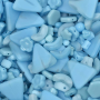 Conta de Vidro Preciosa Ornela Mix de Murano Azul Celeste Tamanhos Diversos