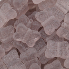 Conta de Vidro Preciosa® Ornela Borboleta Lilás Transparente Mate (20010) 8mm