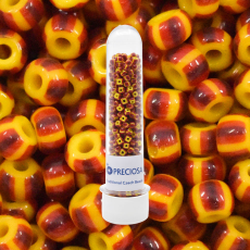 Miçanga Preciosa® Ornela Amarelo 8 Tiras Laranja 4 Tiras Bordo Fosco (83910) 5/0 aprox. 4,6mm